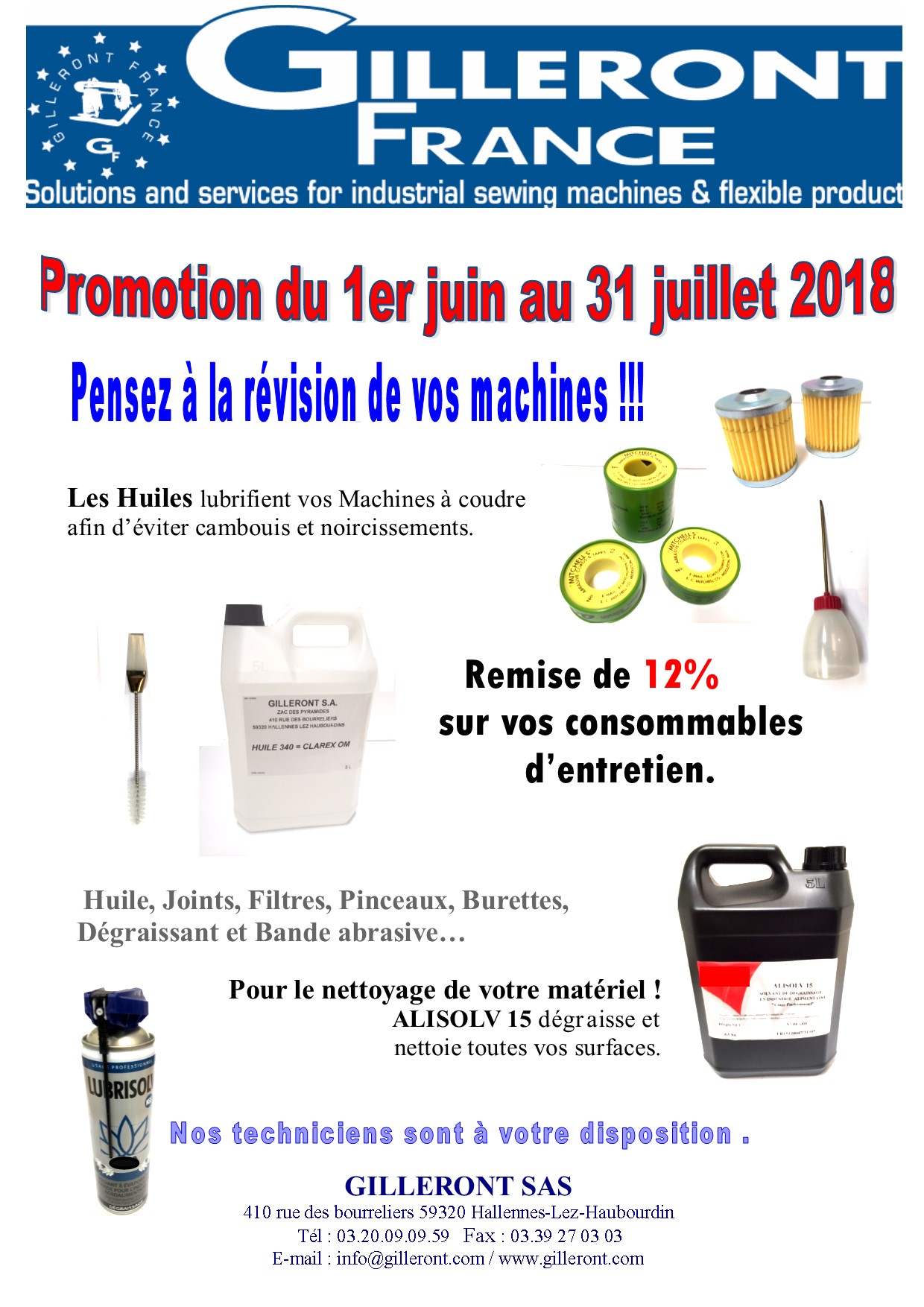 PROMOTION POUR JUIN JUILLET 2017 MATERIEL ENTRETIEN