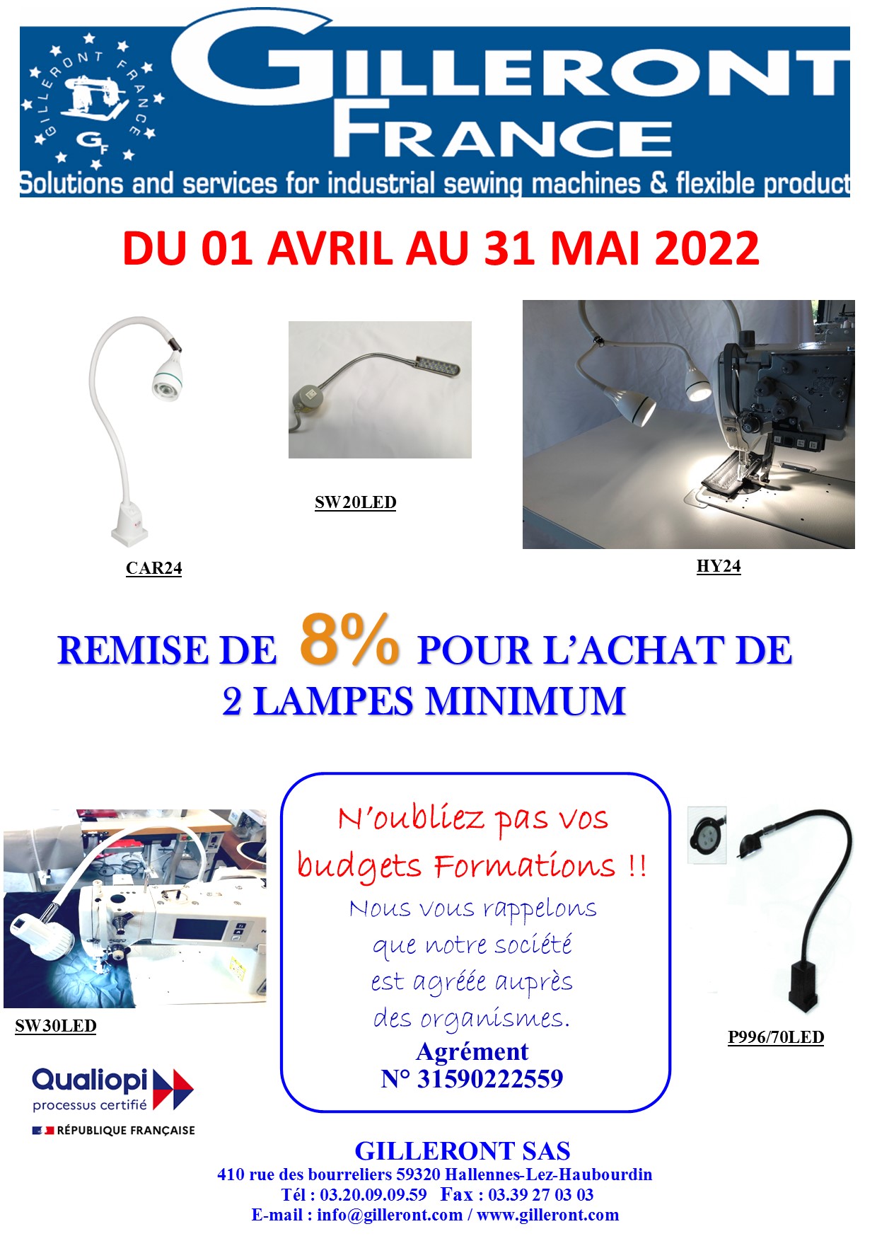 PROMOTION LAMPES AVRIL MAI 2022